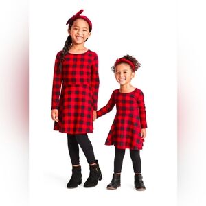 *New w/tags The Children's Place Buffalo Red Plaid Girls' Dresses. Holiday Dress
